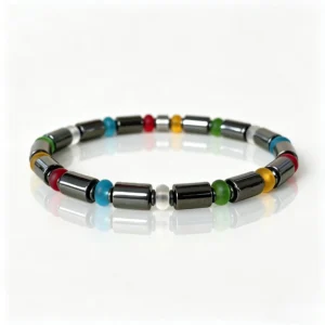 Magnetite glass bead bracelet retro mixed stone fashion jewelry