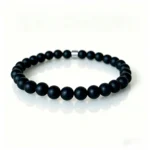 Vintage black onyx beaded bracelet retro natural crystal jewelry