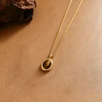 Maillard Coconut Shell & Tiger's Eye Double Pendant