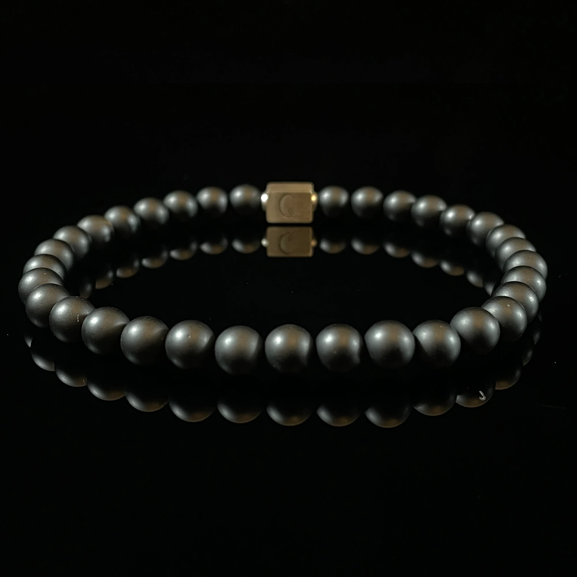 Vintage Black Onyx Beaded Bracelet(6mm) Vintage Black Onyx Beaded Bracelet(6mm)