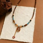 Maillard Colorful Drip Oil Flower Horse Necklace