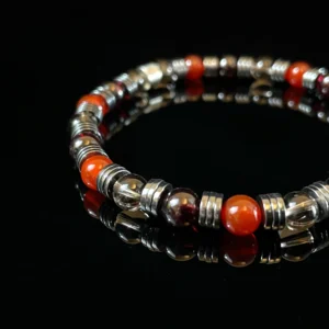 Smoky Quartz Garnet Red Agate Mixed Beaded Bracelet（6mm）