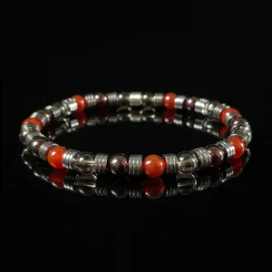 Smoky Quartz Garnet Red Agate Mixed Beaded Bracelet（6mm）