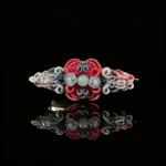Jade flower bead hand‑macrame woven hair barrette natural jade oriental handmade hair accessory