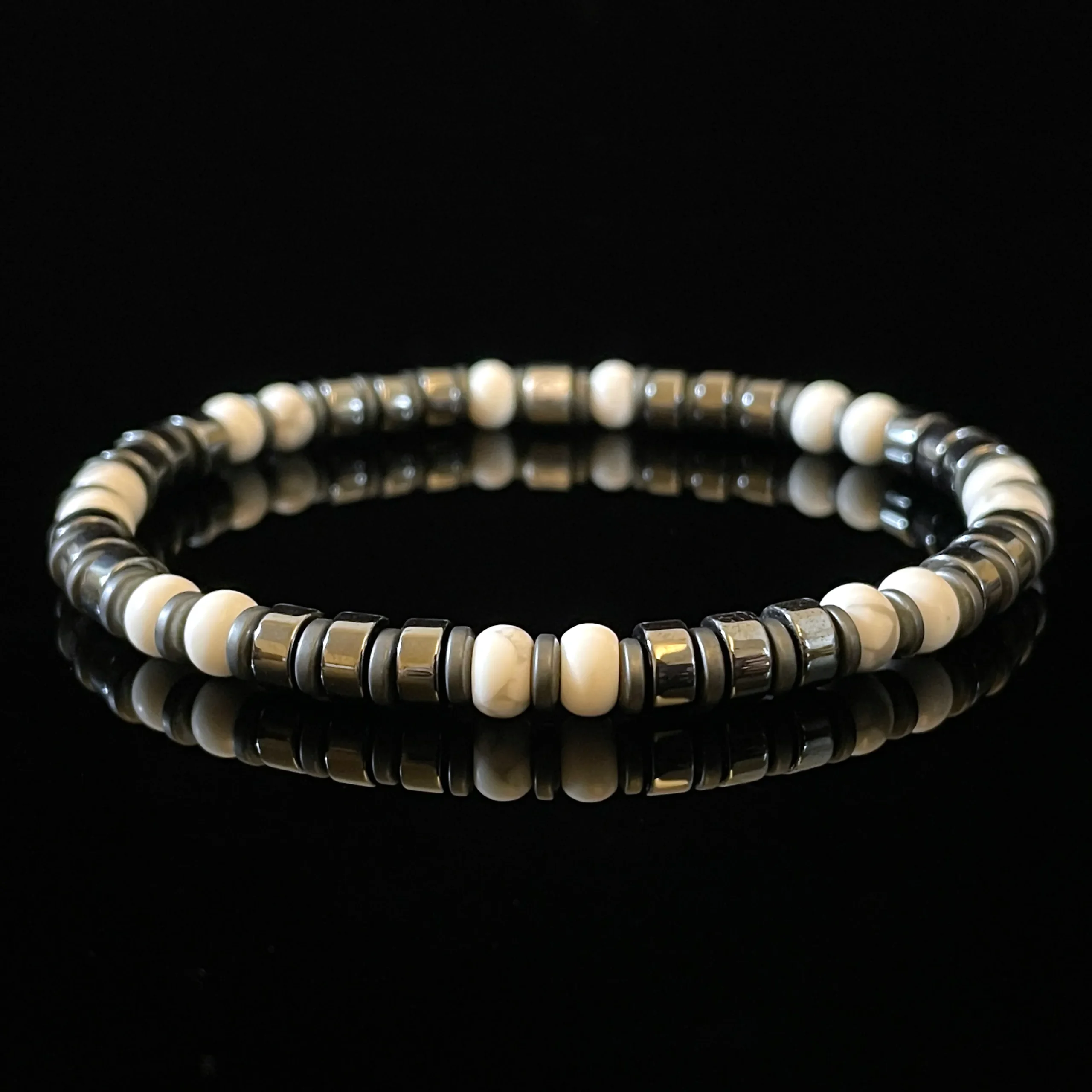 White Turquoise - Magnetic Hematite White Turquoise - Magnetic Hematite