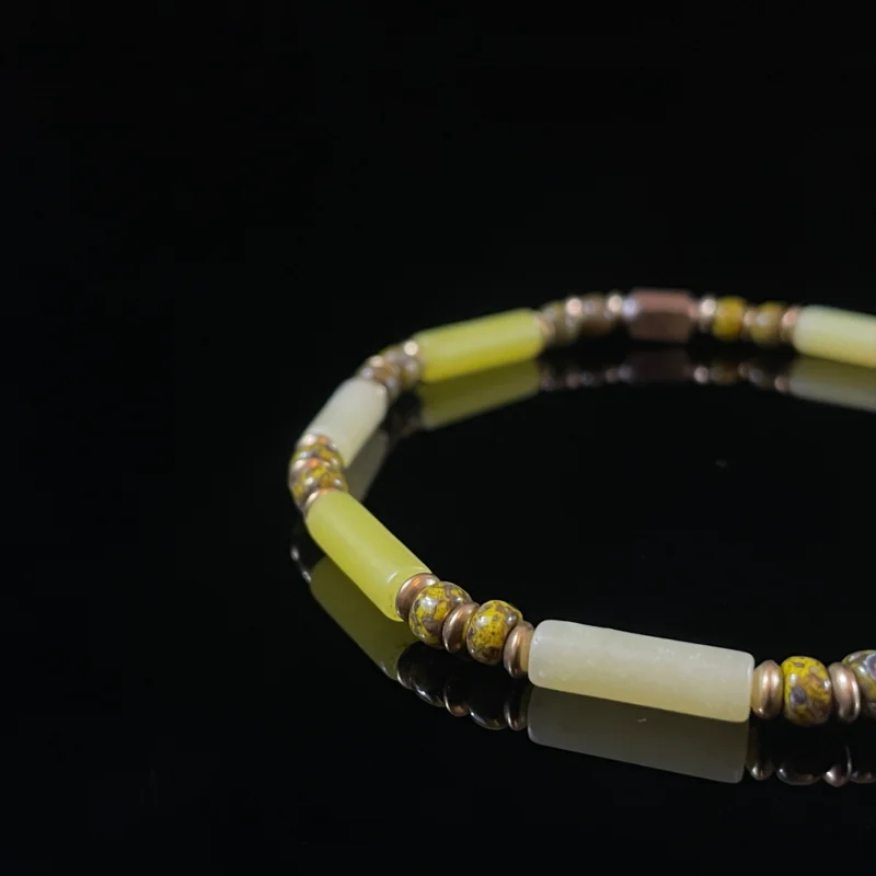 Lemon Jade & Miyuki Glass Beads（4mm）