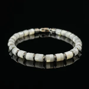 Mother of Pearl & Magnetite Beads （6mm）