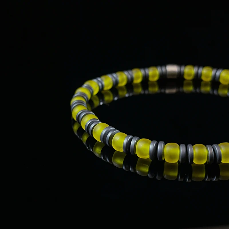Magnetite & Miyuki Glass Beads,（5mm）