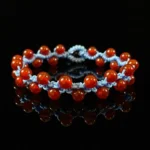 Red Agate 6mm braided bracelet handmade natural red agate woven gemstone jewelry