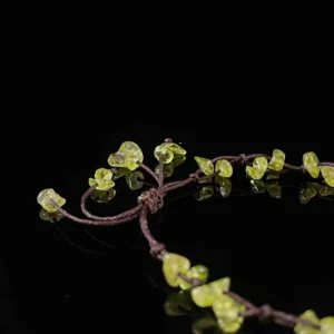 Peridot Chip Braided Bracelet, Hand Woven Adjustable Natural Gemstone Chip Wrist Bracelet