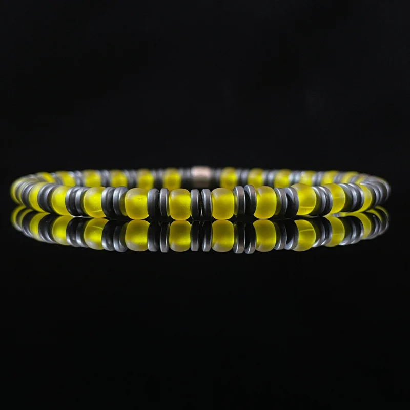 Magnetite & Miyuki Glass Beads,（5mm）