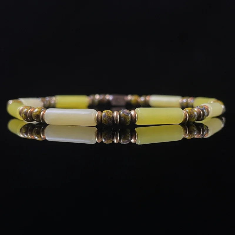 Lemon Jade & Miyuki Glass Beads（4mm）