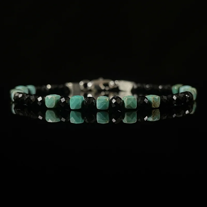 Turquoise & Black Spinel (4mm)
